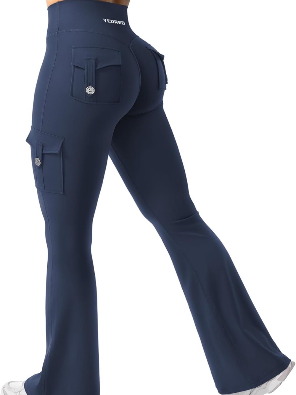 Women's Navy Boot Cut Cargo Pants